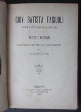 1886 GIOV. BATISTA  FAGIUOLI Notizie aneddoti Giuseppe Baccini satira Battista
