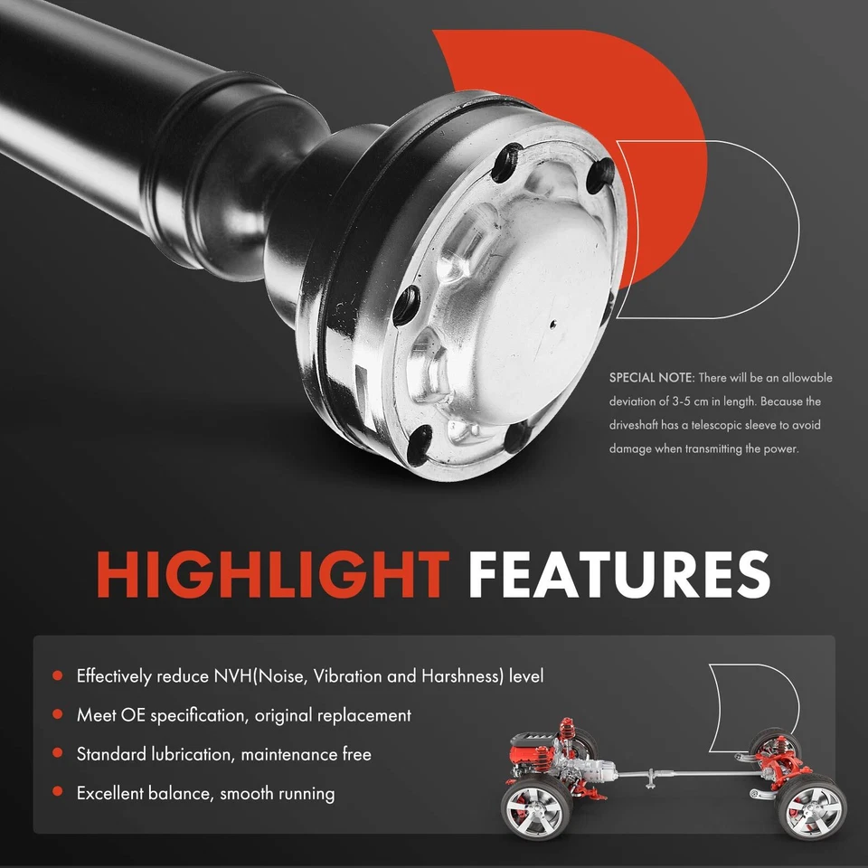 A-Premium Driveshaft Prop Shaft Assembly Rear for BMW E63 645Ci 2005 V8 4.4L RWD - Image 4 of 4