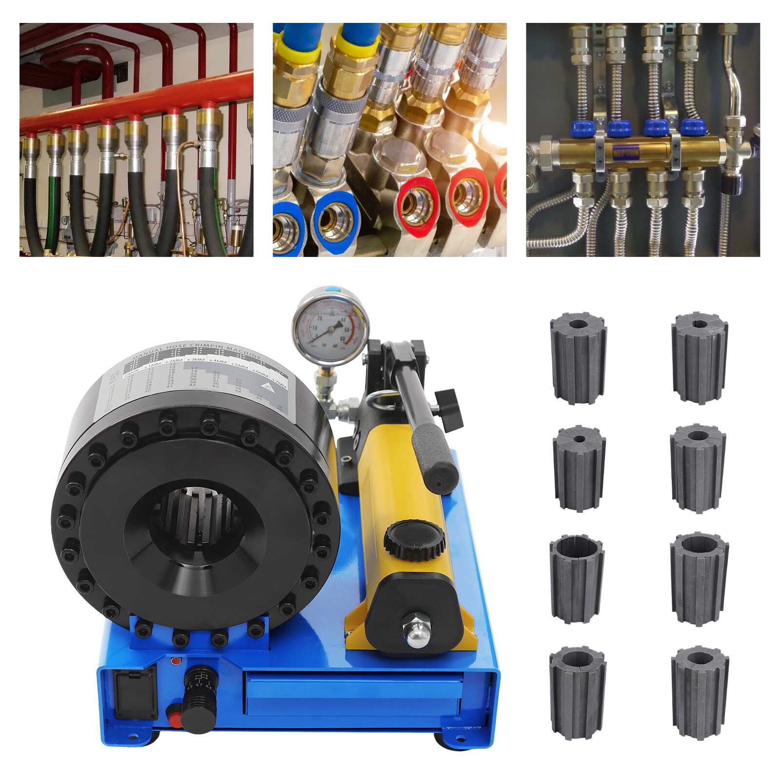 NEW Modern Hose Crimper with 8 Sets of Dies Hand Hydraulic Hose Crimping Tool US