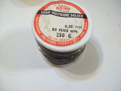 NOS Solder 250gm roll, 0.35mm Dia (28swg) Ersin Multicore 60/40