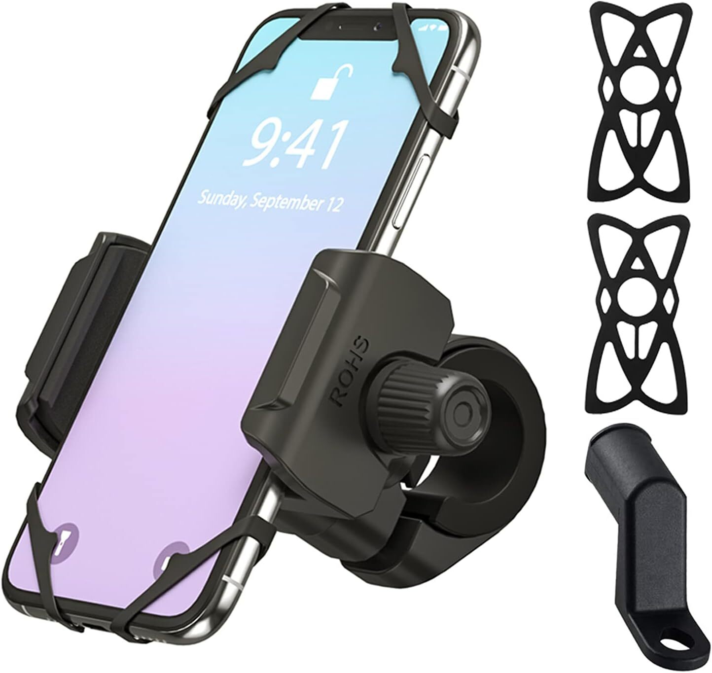 Bike Phone Mount Motorcycle Universal Phone Holder Anti Theft Face Touch ID