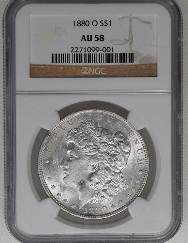 1880 O Morgan Dollar AU 58 NGC