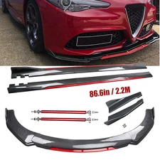 Front Bumper Lip Spoiler Splitter Carbon Fiber For Alfa Romeo Giulia Bod Kit
