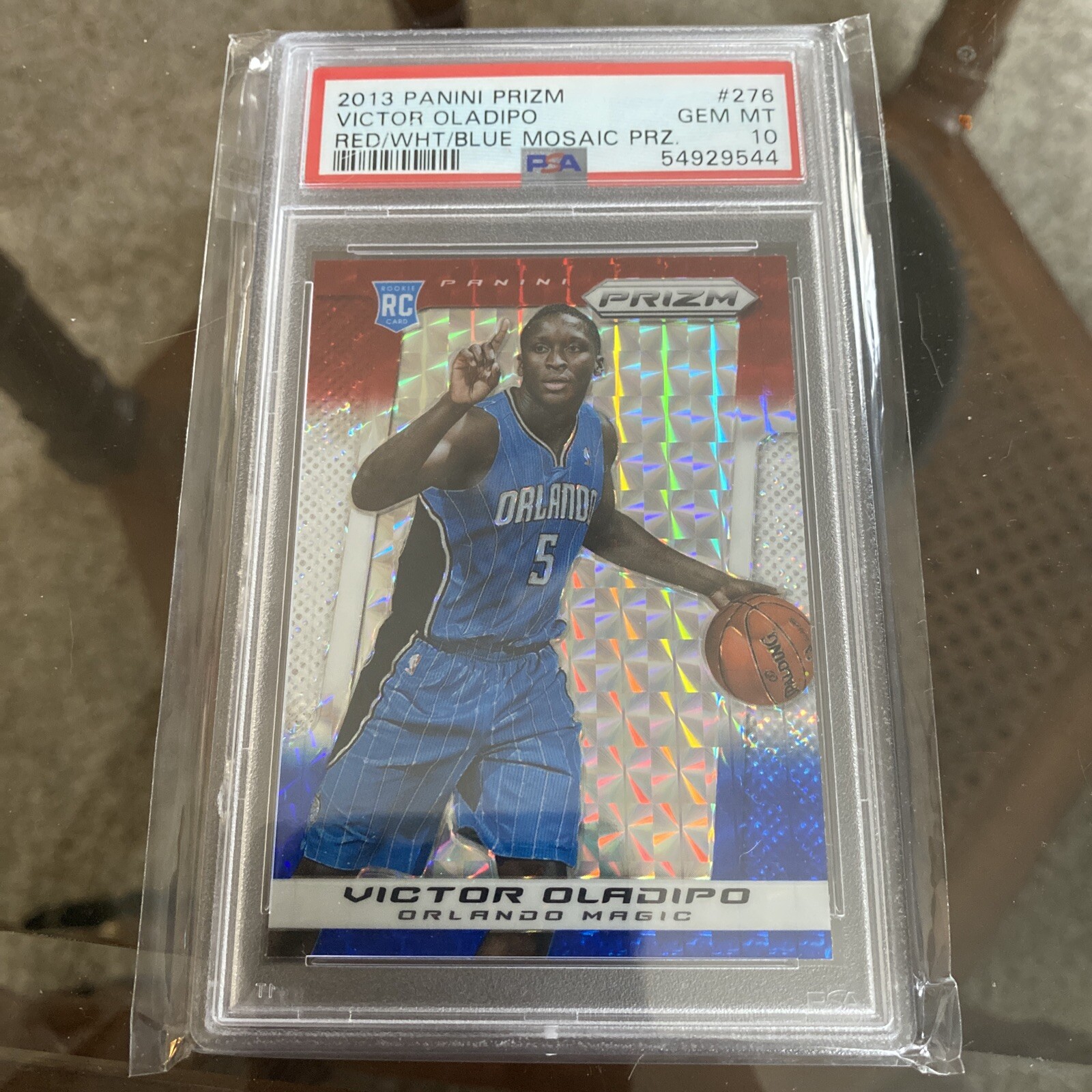 VICTOR OLADIPO 2013 PRIZM RED WHITE BLUE MOSAIC RWB RC #276 ROOKIE PSA 10 POP 31