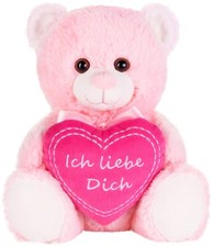 Rosa Teddybär Kuscheltier mit Herz Ich Liebe Dich oder I Love You Valentinstag