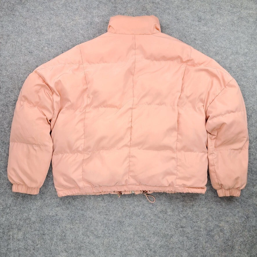 Abrigo Unif X Urban Outfitters Mujer Pequeño Rosa Puffer Chaqueta Cremallera Completa Acolchado Foto 4 de 4