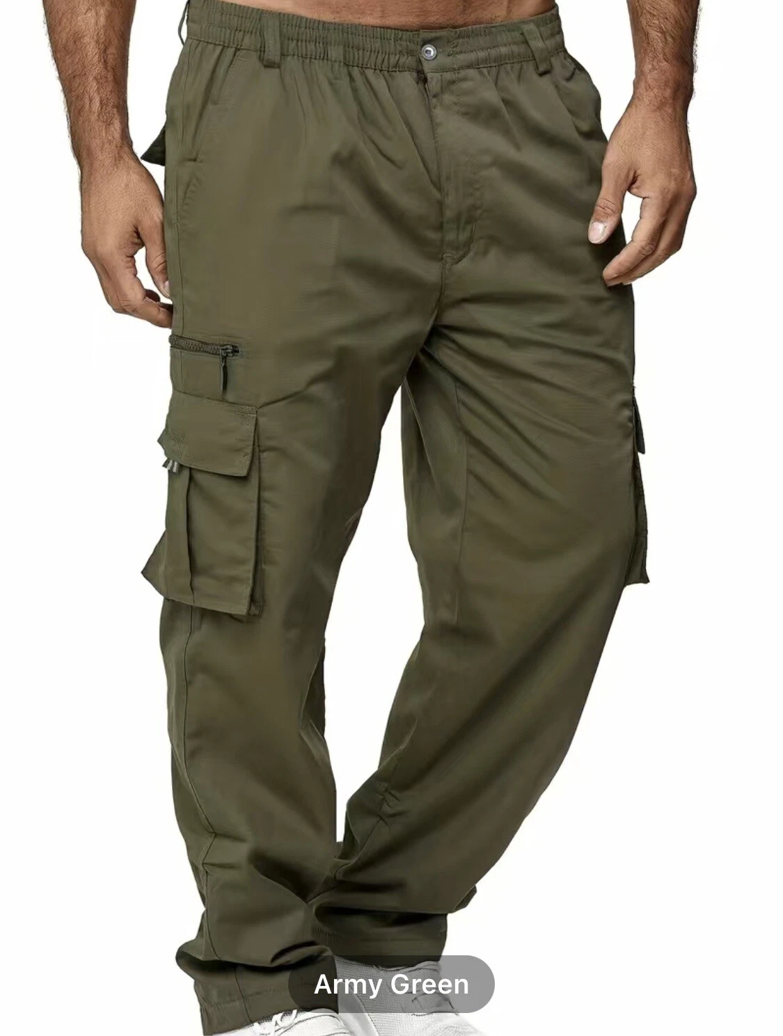 Men's Straight Leg Cargo Pants With Flap Pockets, Comfy Casual Trousers TRAVELER