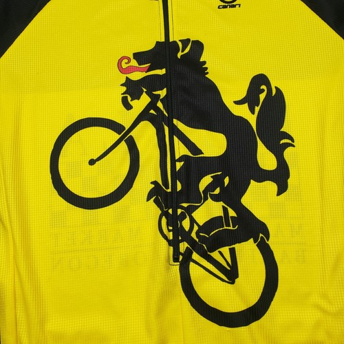 Canari Cycling Jersey Shirt Adult Medium Yellow Half Zip Short Sleeve