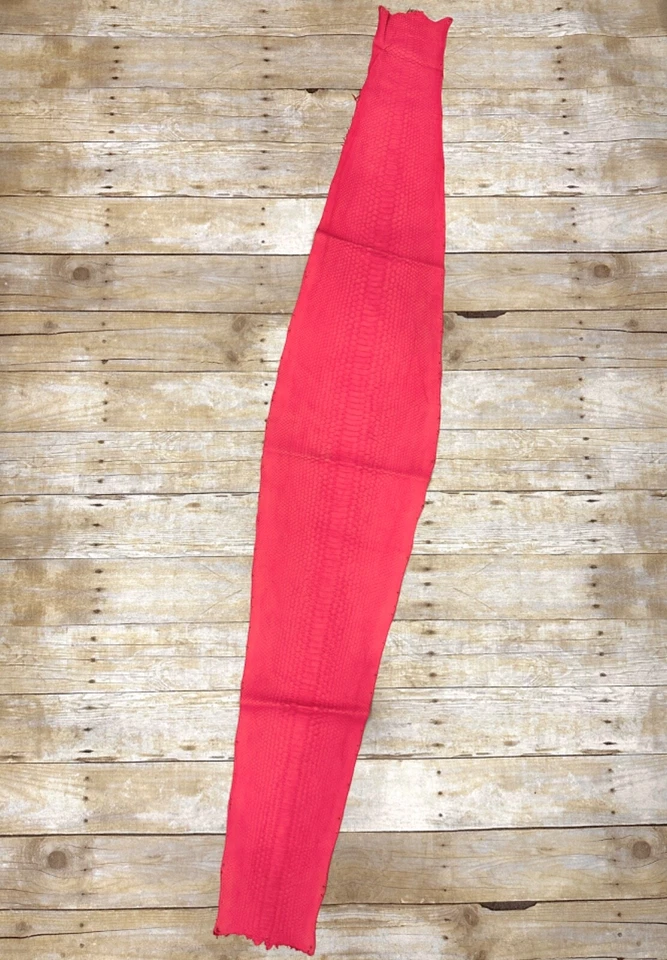 Salmón Rosa Grande Genuino Pitón Piel de Serpiente Cuero Piel Real Piel de Serpiente Sonajero 310 Foto 2 de 4