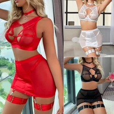 Women's Sexy Lingerie Sleepwear Babydoll Underwear Lace Dress G-String Nightwear