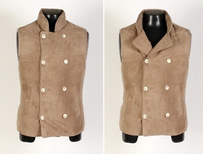 Brunello Cucinelli Wildleder / Down DB Weste - Beige - M - Neu Einzelhandel