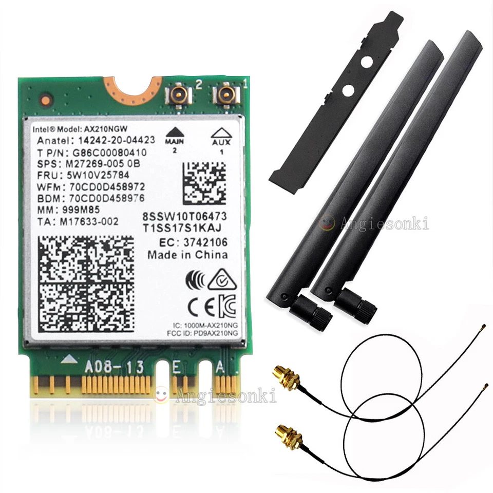 Intel AX210NGW WiFi 6E NGFF M.2 Wireless Card 3000Mbps Bluetooth 5.2 Adapter