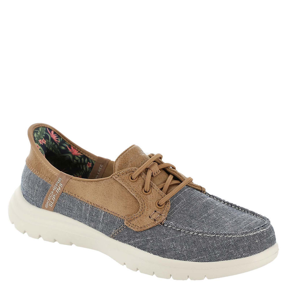 Слипоны Skechers On The Go Женские слипоны Flex-Coastal Sky - Темно-синийБелый 14090₽