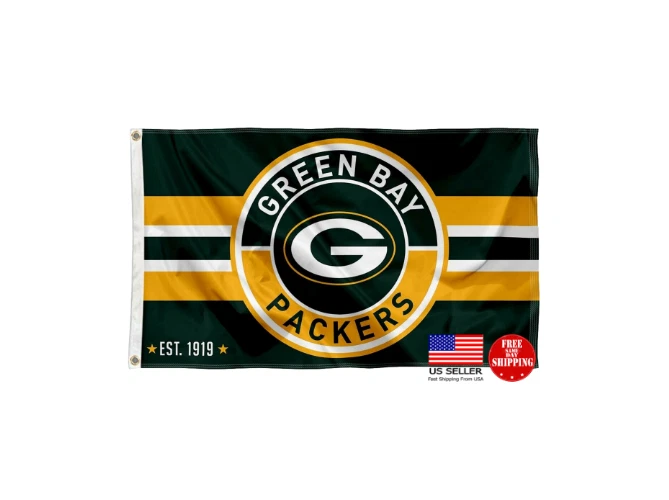 Bandera Packers 3x5 Green Bay Nueva EE. UU. Retro Vintage Hombre Cueva Banderas Foto 3 de 4