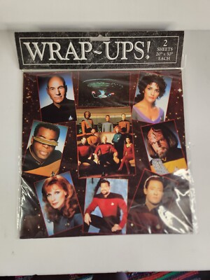 Star Trek The Next Generation Wrap-Ups! Wrapping Paper 2 Sheets 20'' X 30'' Each