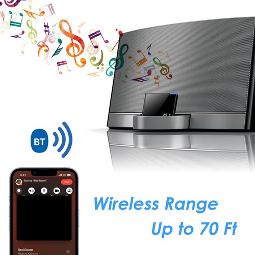 Wireless Audio Receiver Widely Compatible Durable 30 Pin Bluetooth-compatible - Afbeelding 2 van 9