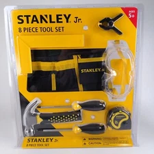 Stanley Jr childrens 8 piece tool set, real tools for kids