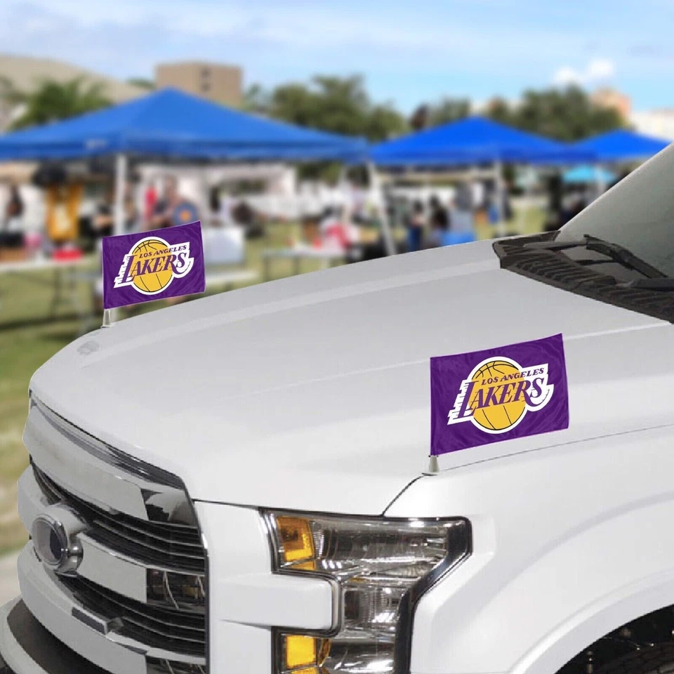 Conjunto de 2 bandeiras de carro Los Angeles Lakers NBA Ambassador - Imagem 2 de 3