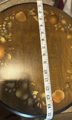 Vintage Round Stencil Flip Tip Top Table Length 22” - Foto 19 di 20