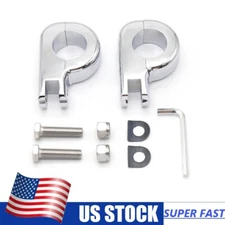 Chrome Footpegs Mounts Clamps Brackets 32mm For Harley Low Rider S /ST 2018-2023