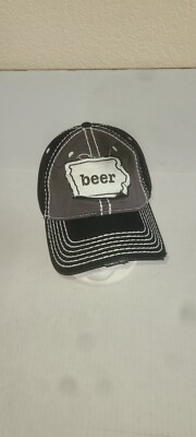 Iowa Craft Beer Tent Hat Adjustable Strapback Black & White