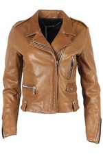Barbara Bui Leather Biker Jacket It 40 Uk 8