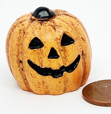 Puppenhaus geschnitzter Kürbis groß Keramik Maßstab 1:12 Miniatur Halloween Tumdee