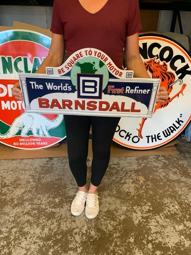 Antique Vintage Old Style Sign Barnsdall Oil Made in USA