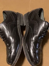Executive Imperials Mens Size 9E Loafers Black Leather Wingtip  Shoes EUC