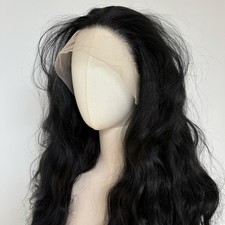 Long Wavy Black HD Lace Front Wig Pre Plucked Heat