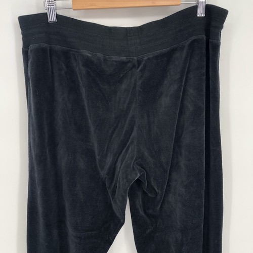 Calvin Klein Velour Set Womens XL Black Hoodie & Wide Leg Pants Plush Lounge - Picture 9 of 19