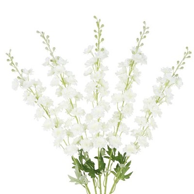Delphinium Artificial Flowers 5PCS Cream White Ivory Fake Flowers 33.86