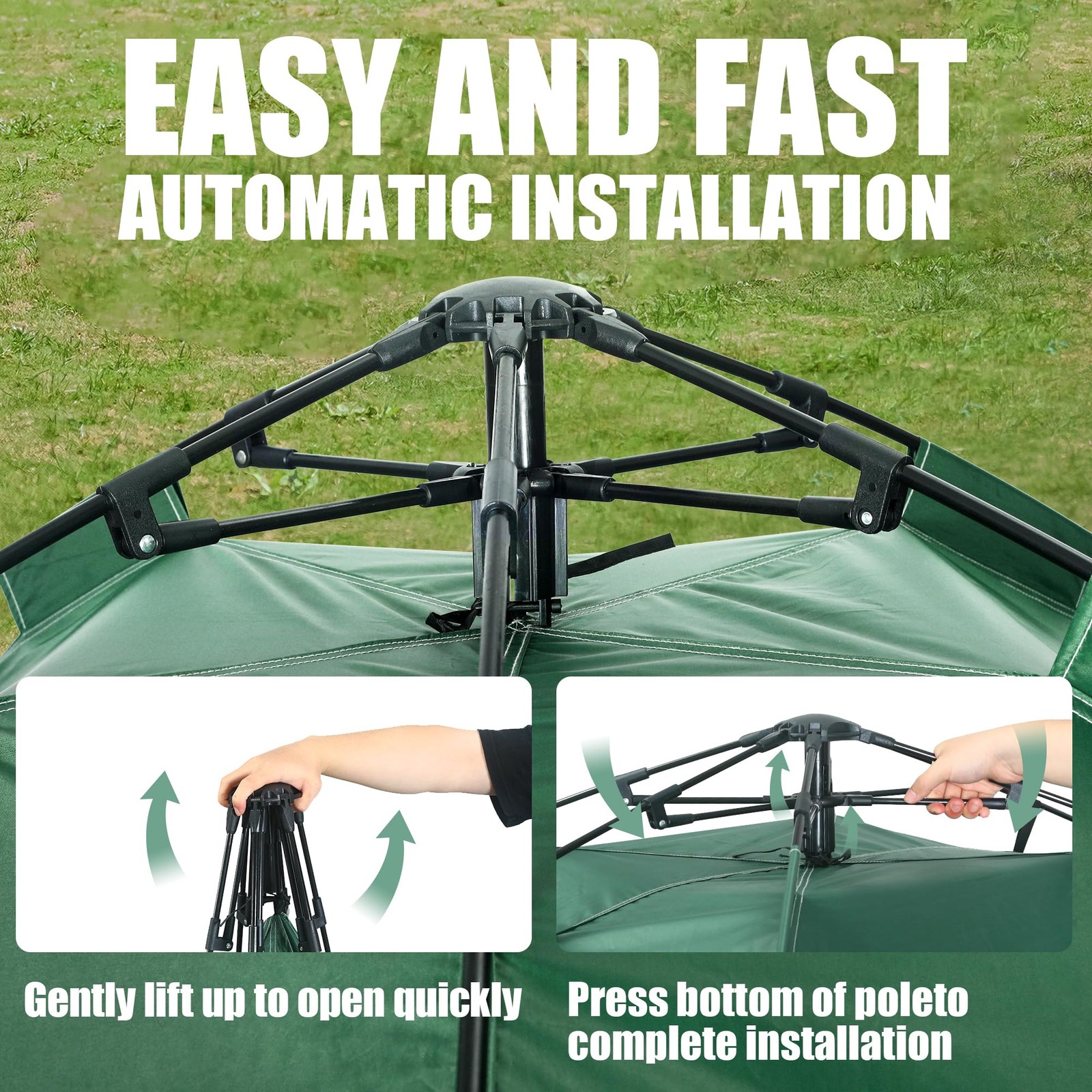 1-2 Person Instant Pop Up Tent, Quick Setup Lightweight Camping Tent for Solo...