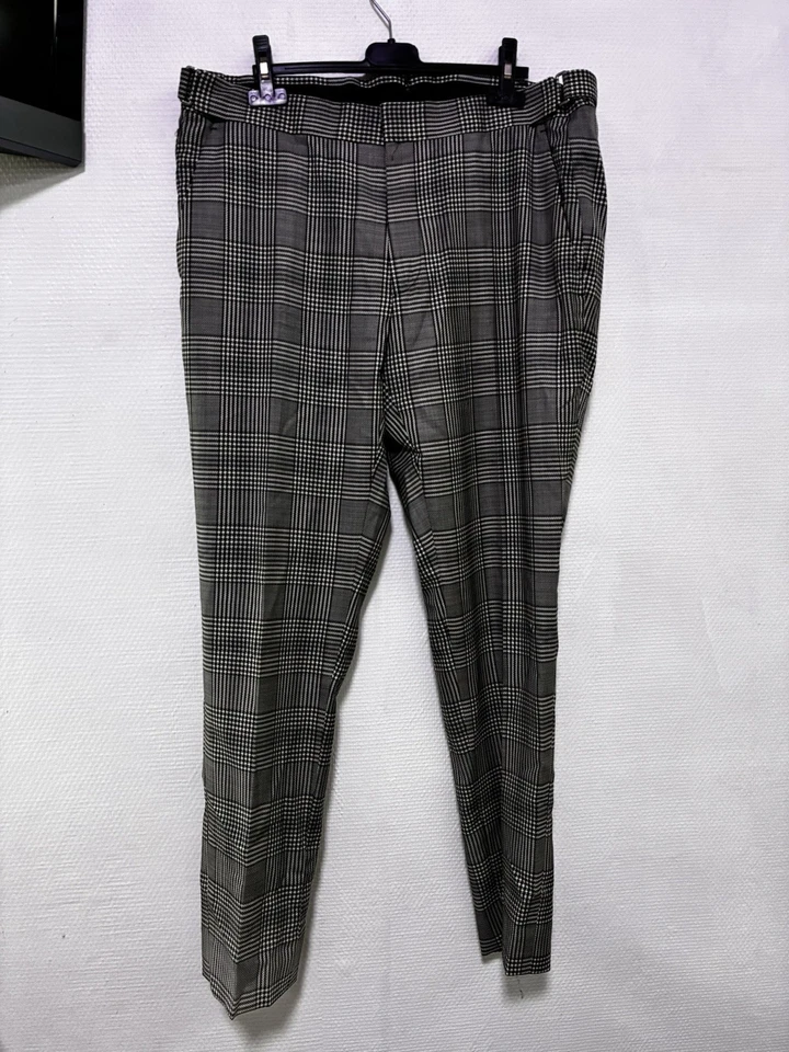 Tom Ford Pantalon Droit Costume A Carreaux Noir Et Blanc - Photo 3/4