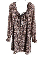 Nasty Gal Collection Floral Tie Bust Mini Dress – Size US 10 / UK 14 – NWT