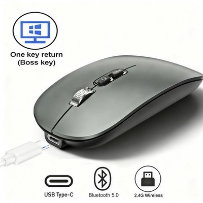 2,4 GHz Wireless UltraSlim USB Wiederaufladbare Maus Kabellos Optisch PC Laptop