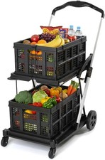 Collapsible Shopping Cart on Wheels 360 Swivel