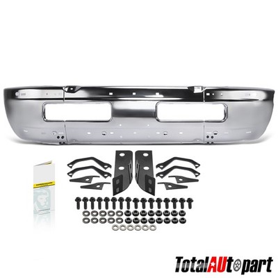 Chrome Bumper Face Bar w/ Fog Light Hole for Dodge Ram 1500 Ram 2500 95-02 Front