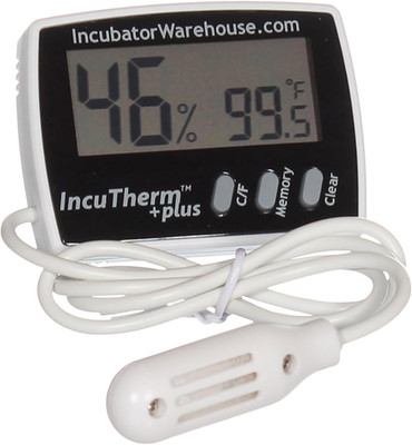 IncuTherm  Plus Digital Thermometer and Hygrometer for Egg Incubator - Large Dig