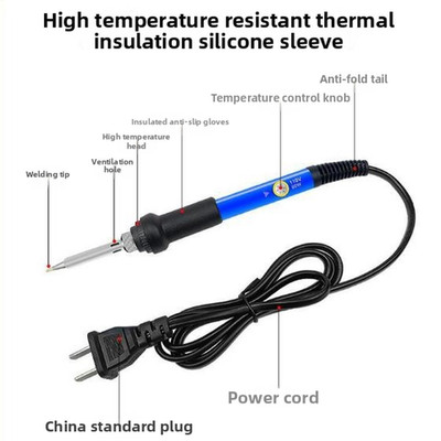 60W Lötkolben mit Dual Voltage 110V / 220V und ergonomischem Silikongriff