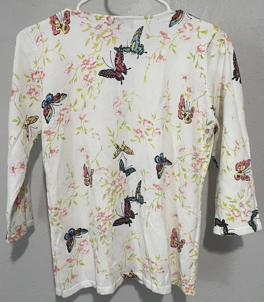 Joseph A. Women’s Butterfly Long sleeve 3/4 Sleeve Fine Knit Medium - Image 3 of 4