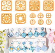 Tile Polymer Clay Cutters - 12 Pcs Clay Cutters for Earrings Jewelry Design Insp