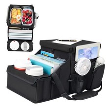 Car Organizer for Front Seat Organizer and Storage, Collapsible Car Black