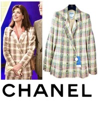 Chanel Vintage 1998 Brown Pink Tweed Jacket 40 42 8 10 12 Coat Top Vtg Y2K M L