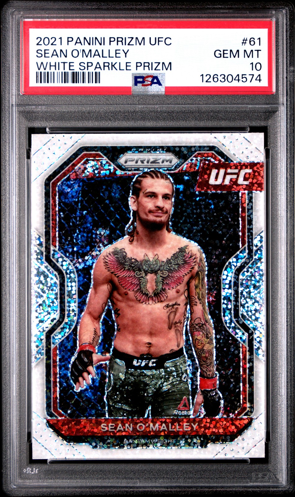 2021 PANINI PRIZM UFC WHITE SPARKLE PRIZM #61 SEAN O'MALLEY PSA 10