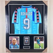 Barcelona Ronaldo Nazario Signed Autographed Jersey Framed Beckett BAS