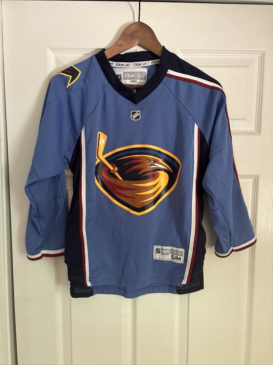 Vintage Atlanta Thrashers Youth Sz S/M Hockey Jersey Blue NHL