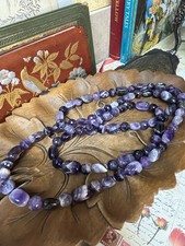 Long Amethyst Beaded Necklace V1877