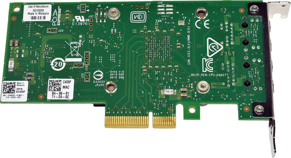 Dell Intel X550-T2 0C4D5P Dual-Port Converged Network Adapter 10G RJ-45 PCIe x4 - Bild 4 von 4