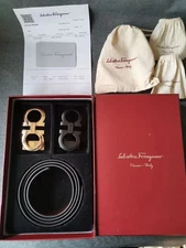 Salvatore Ferragamo Men's Leather Belt Exquisite Italian Craftsmans Luxury Gift